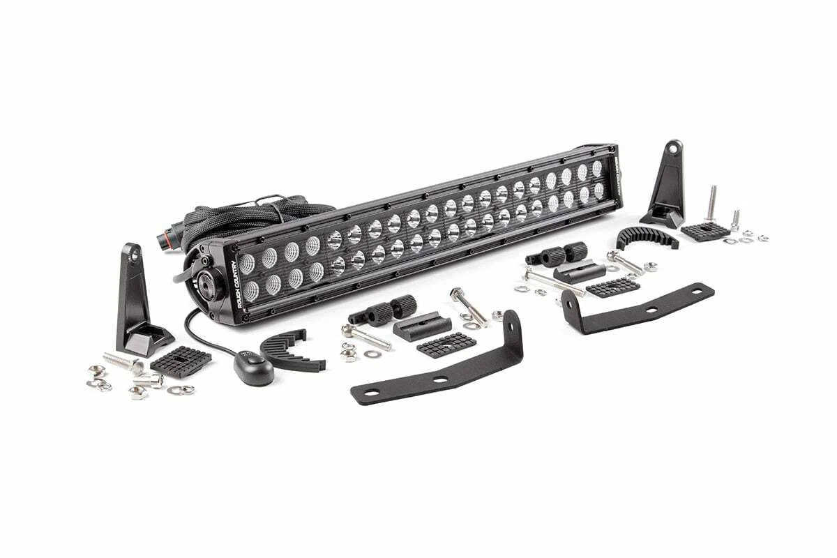 Fits Nissan Titan XD (16-24) LED Light Kit Bumper Mount 20_ Black Dual Row 70645